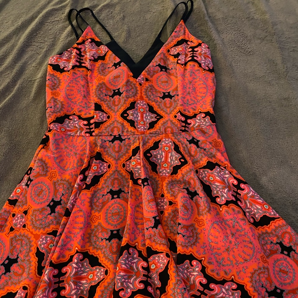 Coral & Navy Blue Romper